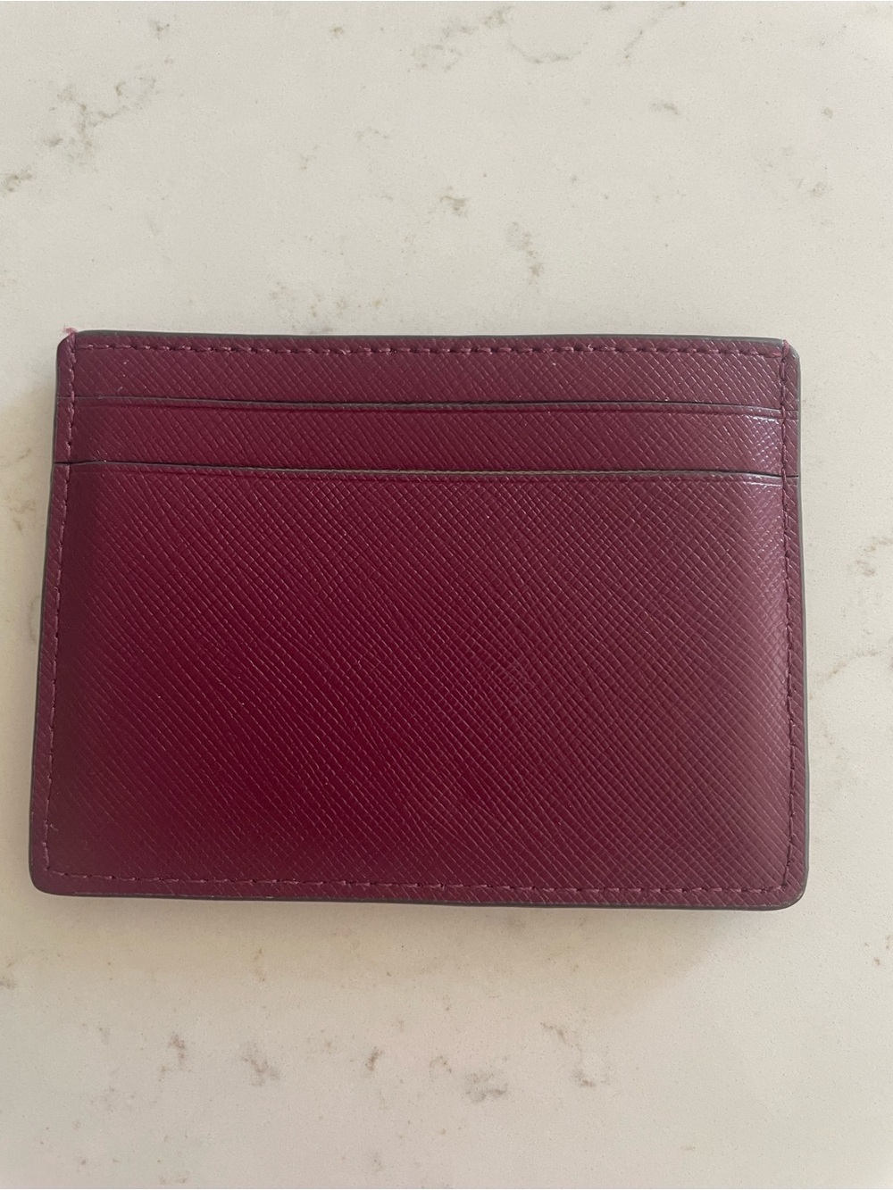 kate spade burgundy leather cardholder with gold logo - Picture 2 of 3